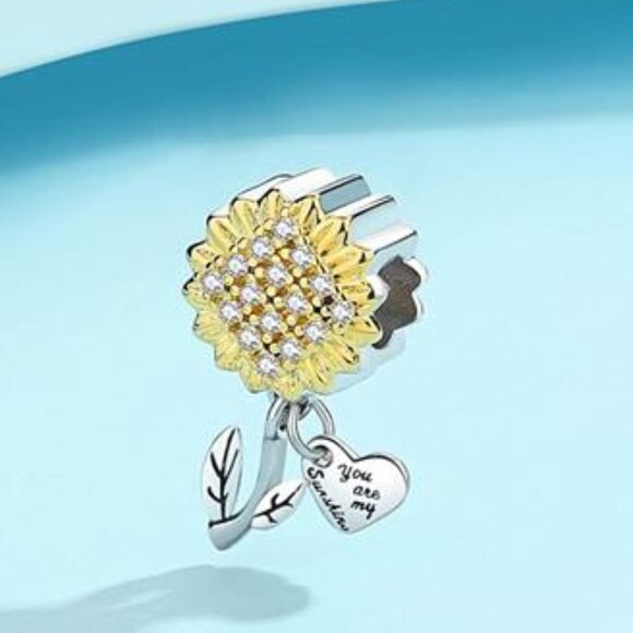 Sunflower Charm Fit for Pandora Charms Bracelet and Necklaces - Picture 2 of 4